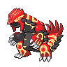 Groudon (Pierwotny) — mały pikselowy sprite w zwykłym ubarwieniu