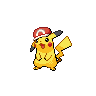 Pikachu (Kalos Cap) — mały pikselowy sprite w zwykłym ubarwieniu
