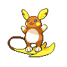 Raichu (z Aloli) — mały pikselowy sprite w zwykłym ubarwieniu