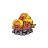 Dugtrio (z Aloli) — mały pikselowy sprite w zwykłym ubarwieniu