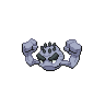 Geodude (z Aloli) — mały pikselowy sprite w zwykłym ubarwieniu
