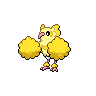 Oricorio (Pom Pom) — mały pikselowy sprite w zwykłym ubarwieniu