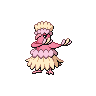Oricorio (Pau) — mały pikselowy sprite w zwykłym ubarwieniu