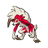 Lycanroc (Midnight) — mały pikselowy sprite w zwykłym ubarwieniu