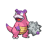 Slowbro (z Galaru) — mały pikselowy sprite w zwykłym ubarwieniu