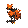 Zapdos (z Galaru) — mały pikselowy sprite w zwykłym ubarwieniu