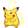 Pikachu (Gigantamax) — mały pikselowy sprite w zwykłym ubarwieniu
