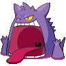 Gengar (Gigantamax) — mały pikselowy sprite w zwykłym ubarwieniu