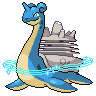 Lapras (Gigantamax) — mały pikselowy sprite w zwykłym ubarwieniu