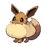 Eevee (Gigantamax) — mały pikselowy sprite w zwykłym ubarwieniu