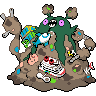 Garbodor (Gigantamax) — mały pikselowy sprite w zwykłym ubarwieniu