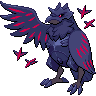 Corviknight (Gigantamax) — mały pikselowy sprite w zwykłym ubarwieniu