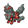 Arcanine (z Hisui) — mały pikselowy sprite w zwykłym ubarwieniu