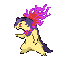 Typhlosion (z Hisui) — mały pikselowy sprite w zwykłym ubarwieniu