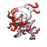 Zoroark (z Hisui) — mały pikselowy sprite w zwykłym ubarwieniu