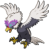 Braviary (z Hisui) — mały pikselowy sprite w zwykłym ubarwieniu