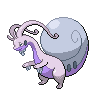 Goodra (z Hisui) — mały pikselowy sprite w zwykłym ubarwieniu