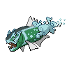 Basculegion (♀) — mały pikselowy sprite w zwykłym ubarwieniu
