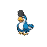 Squawkabilly (Blue Plumage) — mały pikselowy sprite w zwykłym ubarwieniu