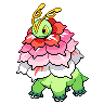 Meganium (Mega) — mały pikselowy sprite w zwykłym ubarwieniu