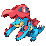 Feraligatr (Mega) — mały pikselowy sprite w zwykłym ubarwieniu