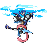 Greninja (Mega) — mały pikselowy sprite w zwykłym ubarwieniu