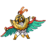 Hawlucha (Mega) — mały pikselowy sprite w zwykłym ubarwieniu