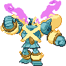 Golurk (Mega) — mały pikselowy sprite w zwykłym ubarwieniu