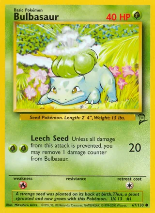 Bulbasaur, Base Set 2