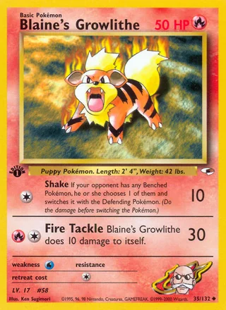 Blaine's Growlithe, Gym Heroes