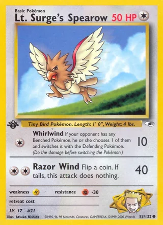 Lt. Surge's Spearow, Gym Heroes