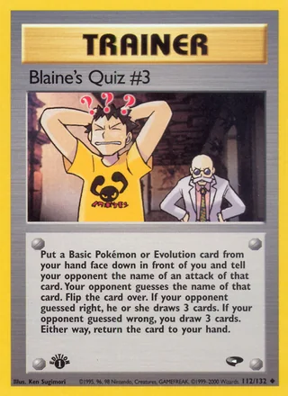 Blaine's Quiz #3, Gym Challenge