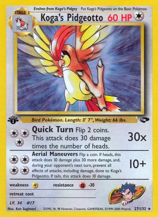 Koga's Pidgeotto, Gym Challenge