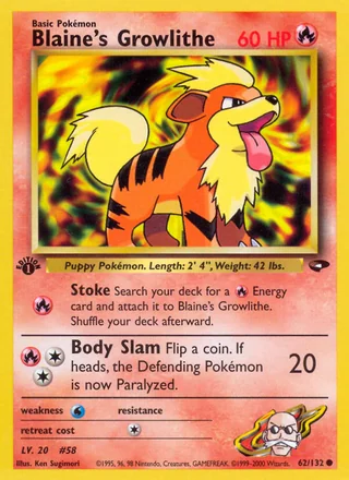 Blaine's Growlithe, Gym Challenge