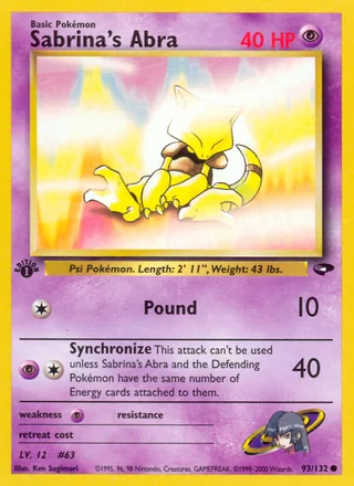 Sabrina's Abra, Gym Challenge