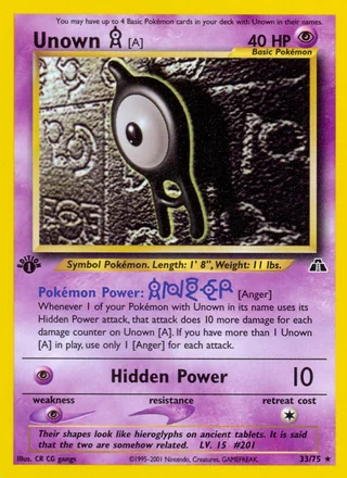 Unown [A], Neo Discovery