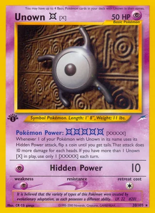Unown [X], Neo Destiny