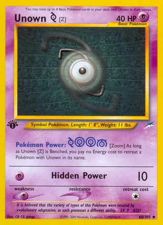 Unown [Z], Neo Destiny