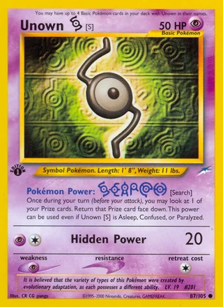 Unown [S], Neo Destiny