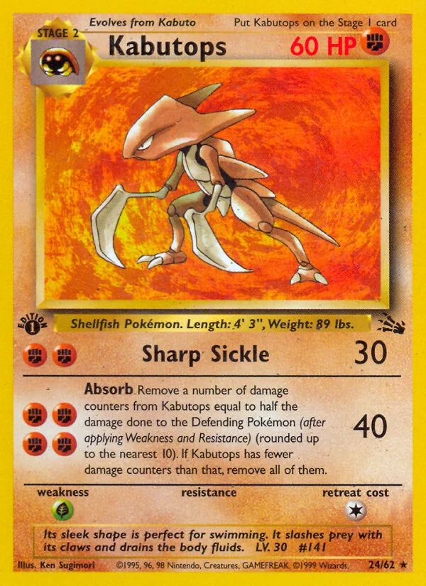 Kabutops, Fossil