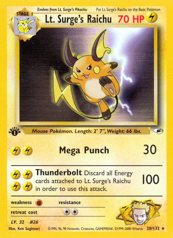 Lt. Surge's Raichu, Gym Heroes
