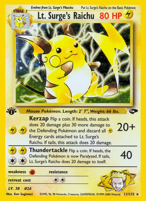 Lt. Surge's Raichu, Gym Challenge