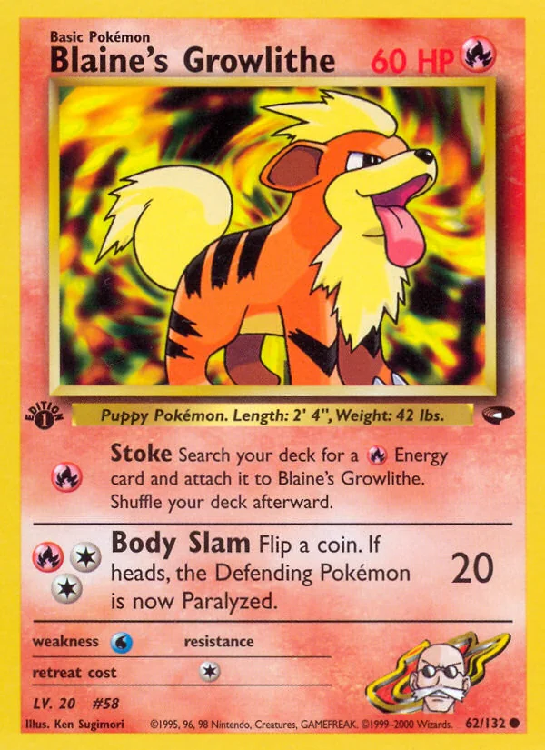 Blaine's Growlithe, Gym Challenge
