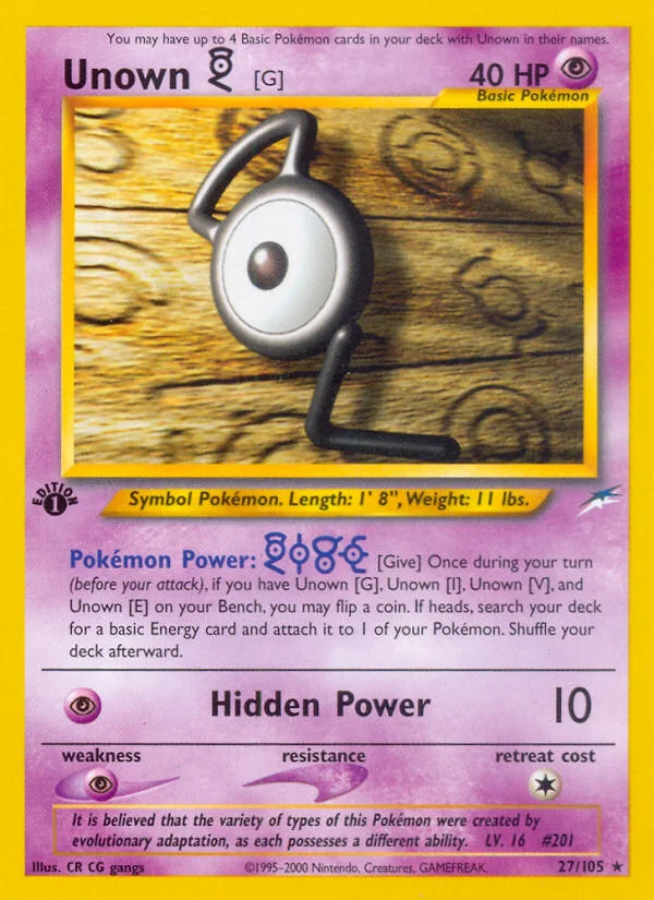 Unown [G], Neo Destiny