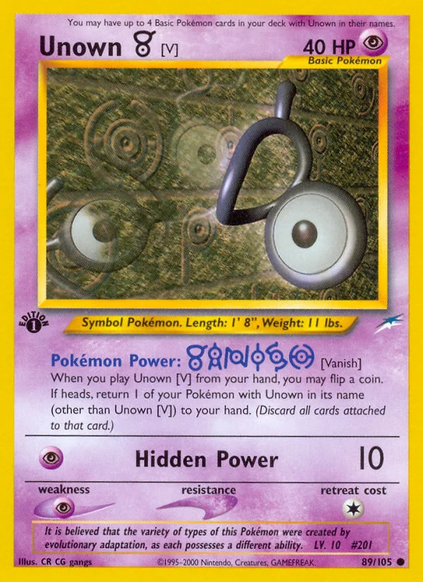 Unown [V], Neo Destiny