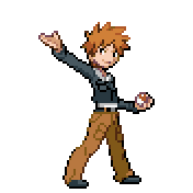 Pixelart: Blue z gier HeartGold i SoulSilver na przezroczystym tle.
