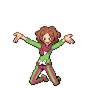 Pixelart: Burgh, lider sali z Castelia City, na przezroczystym tle.
