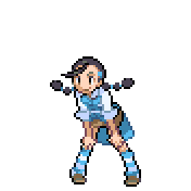 Pixelart: Candice, lider sali z Snowpoint City, na przezroczystym tle.