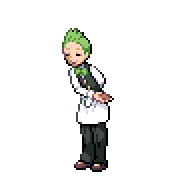Pixelart: Cilan, lider sali z Striaton City, na przezroczystym tle.