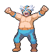 Pixelart: Crasher Wake, lider sali z Pastoria City, na przezroczystym tle.